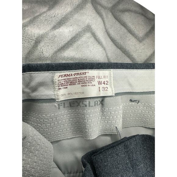 Vintage Men's Sears Perma Prest Full Fit Blue Dress Slacks W42xL32 - Picture 3 of 5